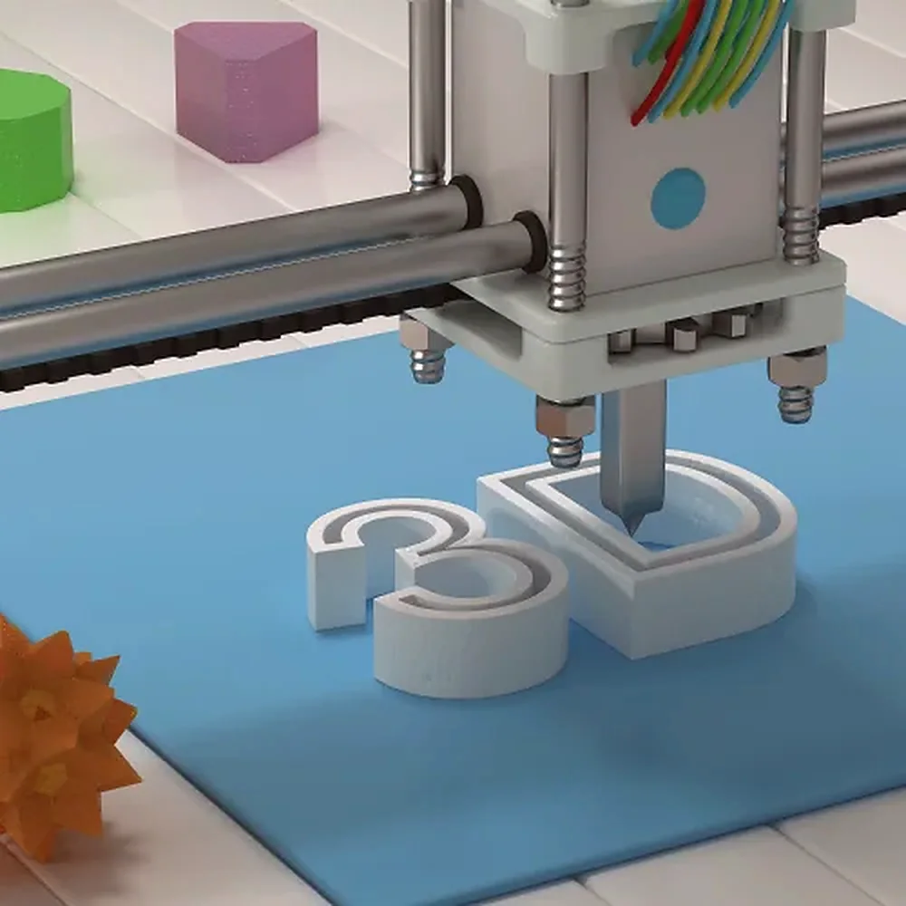 Dettaglio di una stampa 3D in corso di lavorazione